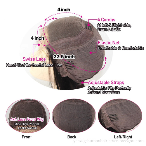2021 Trending Style Wet Look Human Hair Lace Front Closure Wig Vendor Wholesale Natural Water Wave Indian Hair Front Lace Wigs